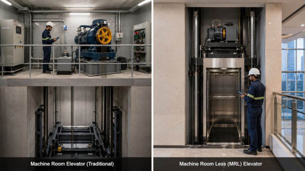 Machine Room vs Machine Room Less Elevators