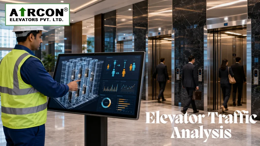Elevator Traffic Analysis, Elevator Planning, Passenger Elevators, Building Elevator Design, Multi-Story Buildings, Elevator Capacity, Elevator Speed, Vertical Transportation, Aircon Elevators