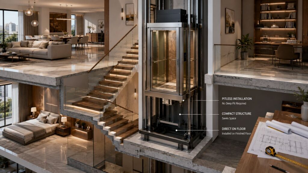 Pitless Elevator for Home